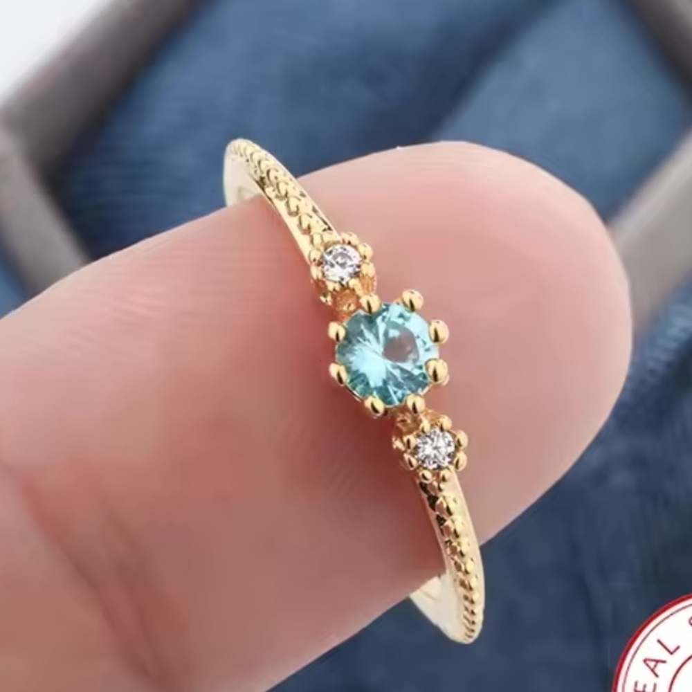 Farah Jewelry Gold and Blue Ring